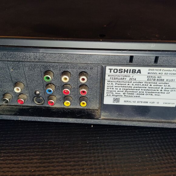 Toshiba DVD VCR Combo Player Model # SD-V296 Black (No Remote) Works - Picture 4 of 8